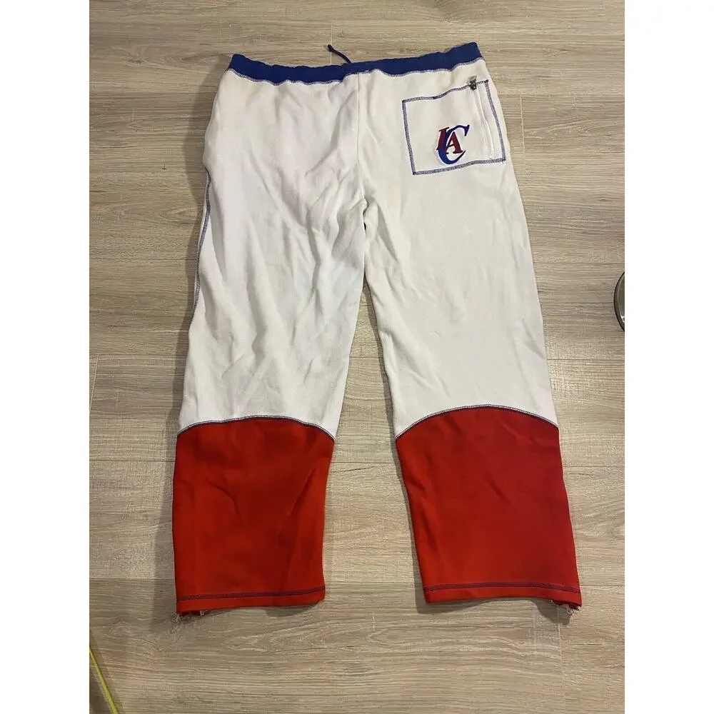 Vintage Los Angeles Clippers NBA Embroidered Sweatpants 3XL Blue White Red 90s